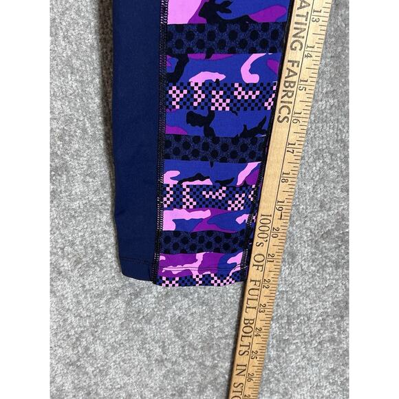 Nike Dri Fit Running Epic Lux Clash Capri Leggings Women Size Medium Purple Camo - Picture 10 of 11